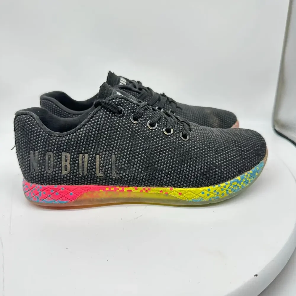 Nobull Gray Superfabric Outwork Rainbow Low Cut Trainer Sneaker Womens Size 7.5